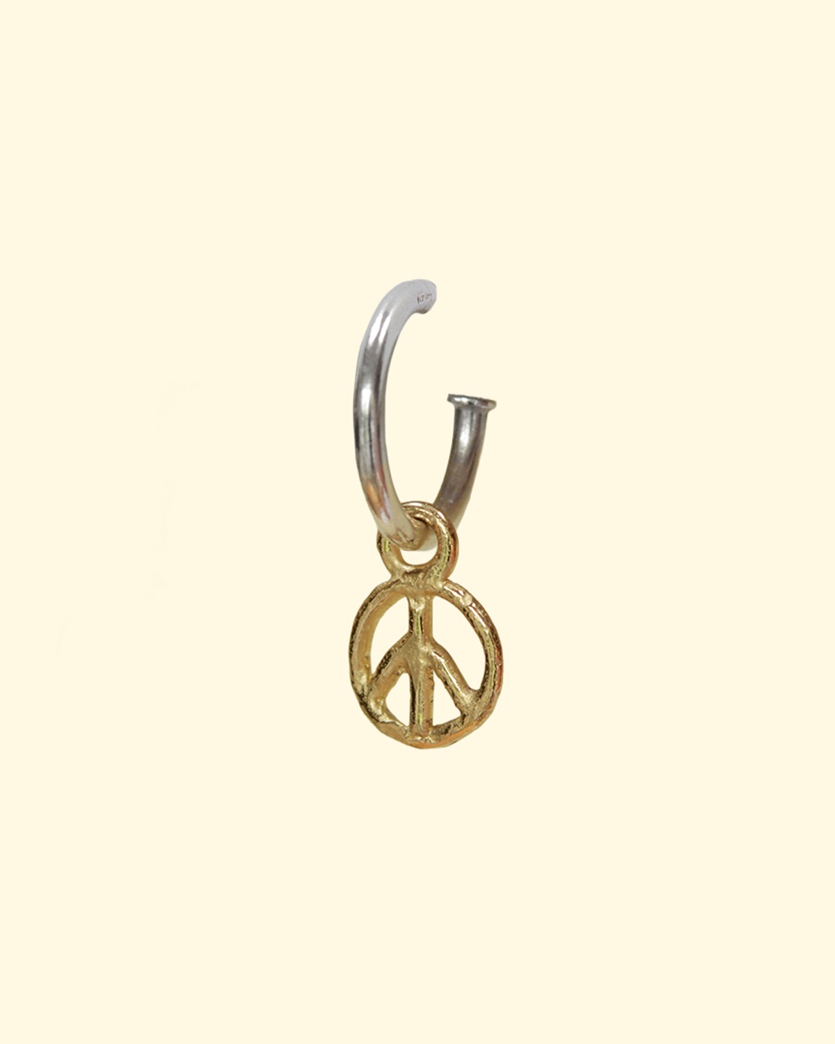 peace hoops cnd tiny recycled solid gold earrings mooki jewellery handmade unique