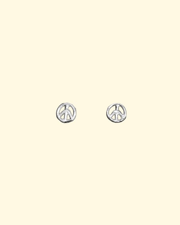 peace studs cnd tiny recycled sterling silver earrings mooki jewellery handmade unique