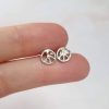 peace studs cnd tiny recycled sterling silver earrings mooki jewellery handmade unique