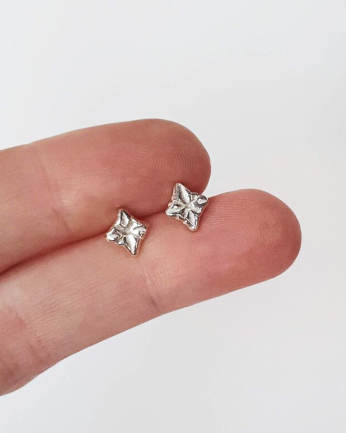polaris studs tiny north star recycled sterling silver earrings mooki jewellery handmade unique