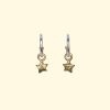 stardust hoops star celestial earrings unique handmade recycled solid gold mooki jewellery