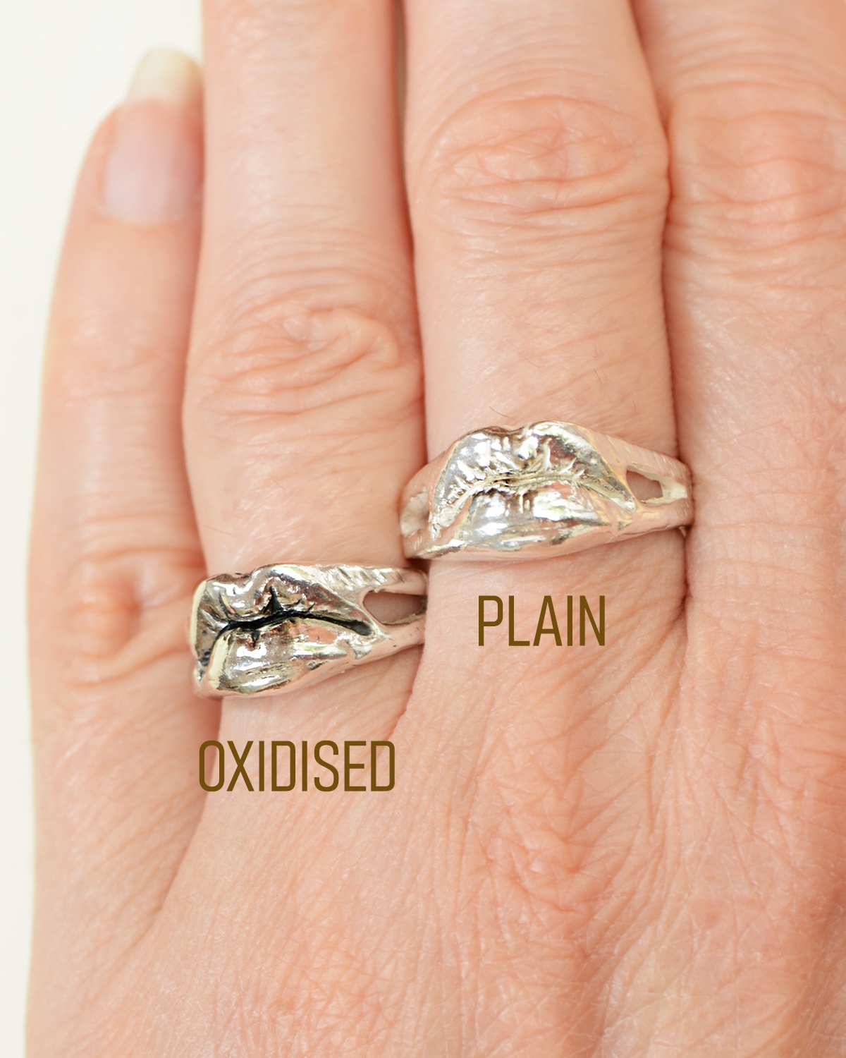 unspoken ring lip lips sexy mouth pout kiss face luxury recycled sterling silver hand made unique mooki jewellery