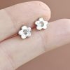baby bloom studs tiny wonky flower cute earrings hand made carved unique recycled sterling silver mooki jewellery